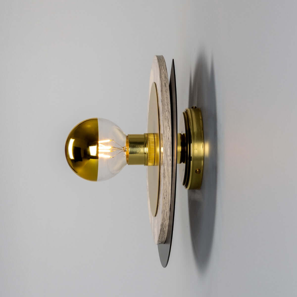 Mullan - Venus Contemporary Disc Wall Light 35cm IP20 - Polished Brass Finish