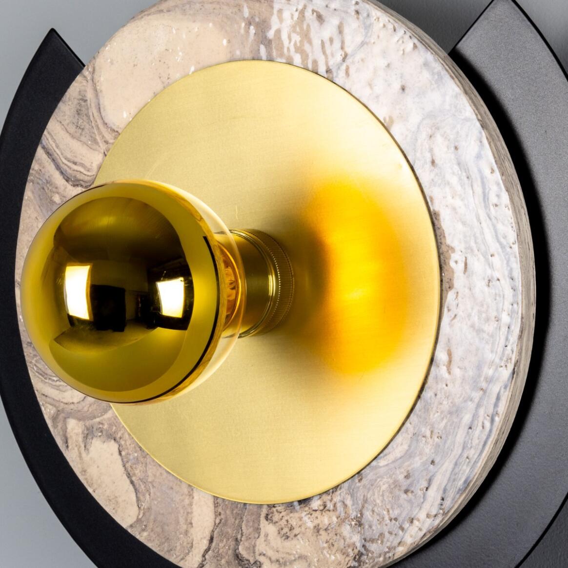 Mullan - Venus Contemporary Disc Wall Light 35cm IP20 - Polished Brass Finish