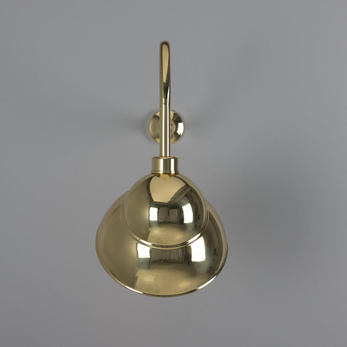 Mullan - Novo Vintage Swan Neck Sign Light 24cm IP23 - Polished Brass Finish - Indoor Only