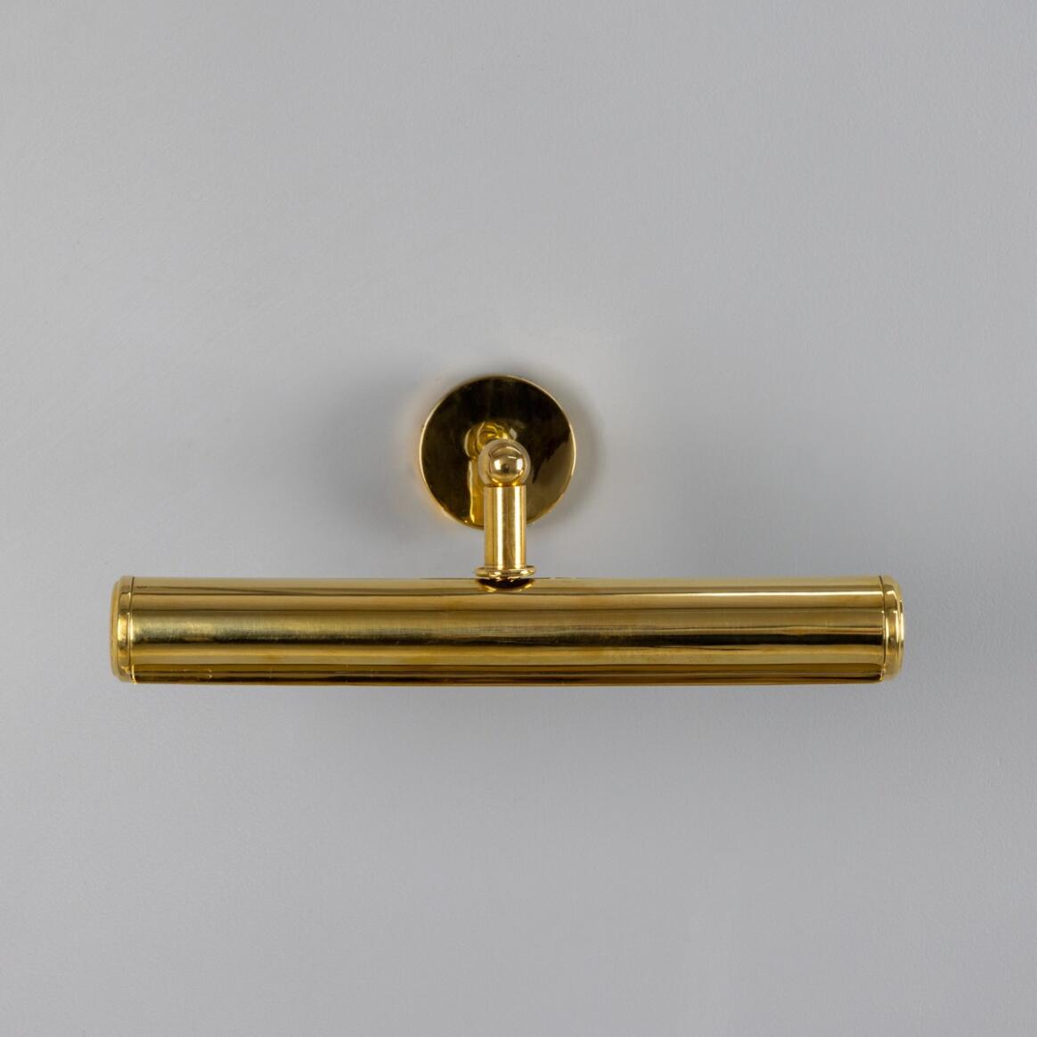 Mullan - Galle Fixed-Arm Solid Brass Picture Light 35.5cm IP65 - Natural Brass Finish