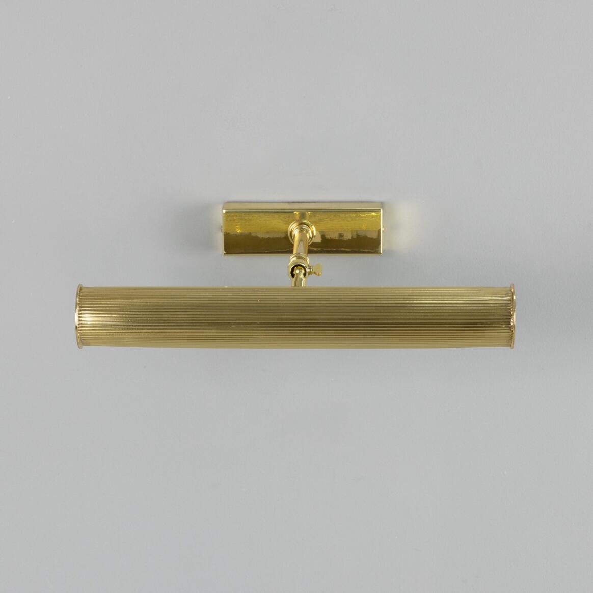 Mullan - Cambridge Adjustable Reeded Brass Picture Light 35.5cm IP20 - Polished Brass Finish