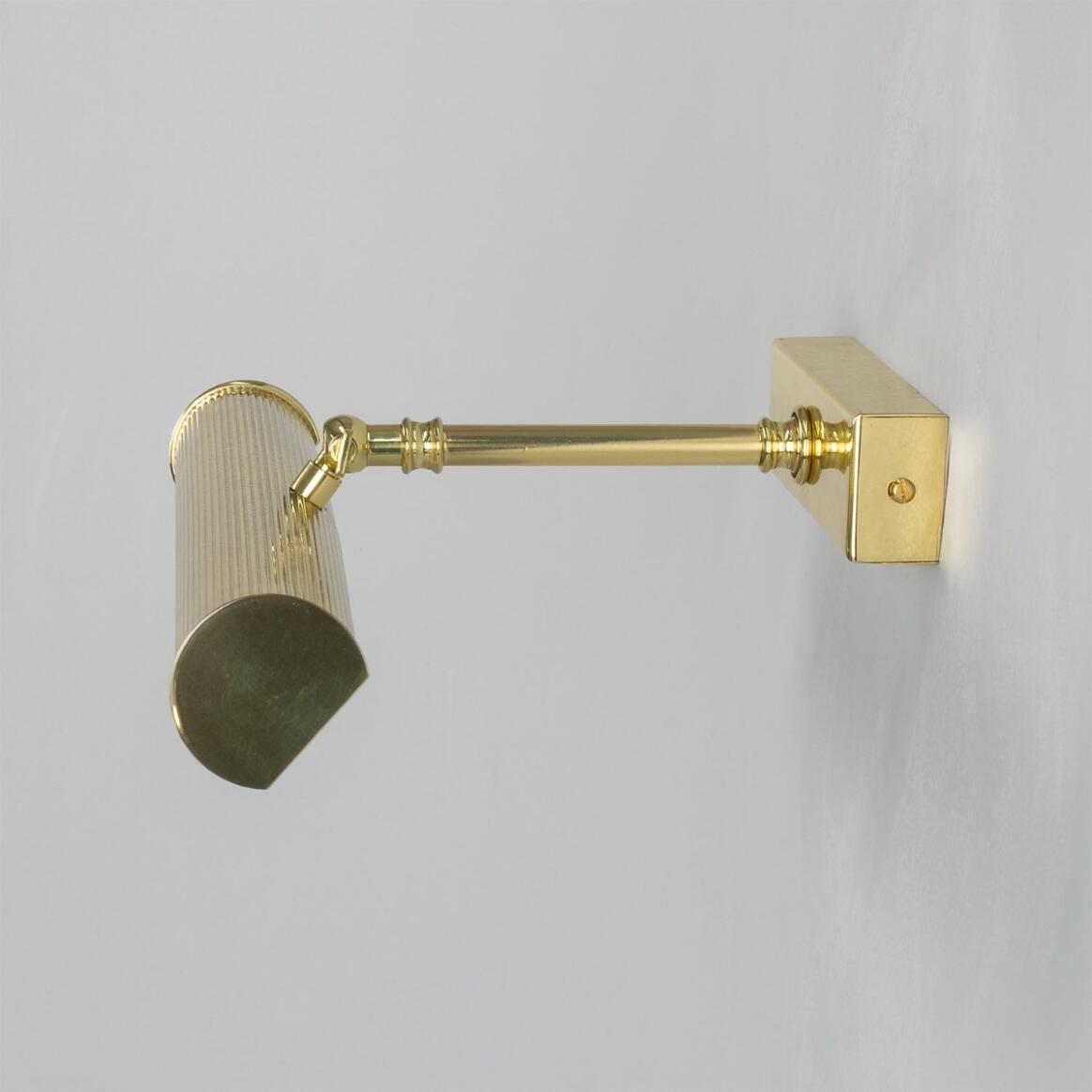 Mullan - Cambridge Adjustable Reeded Brass Picture Light 35.5cm IP20 - Polished Brass Finish