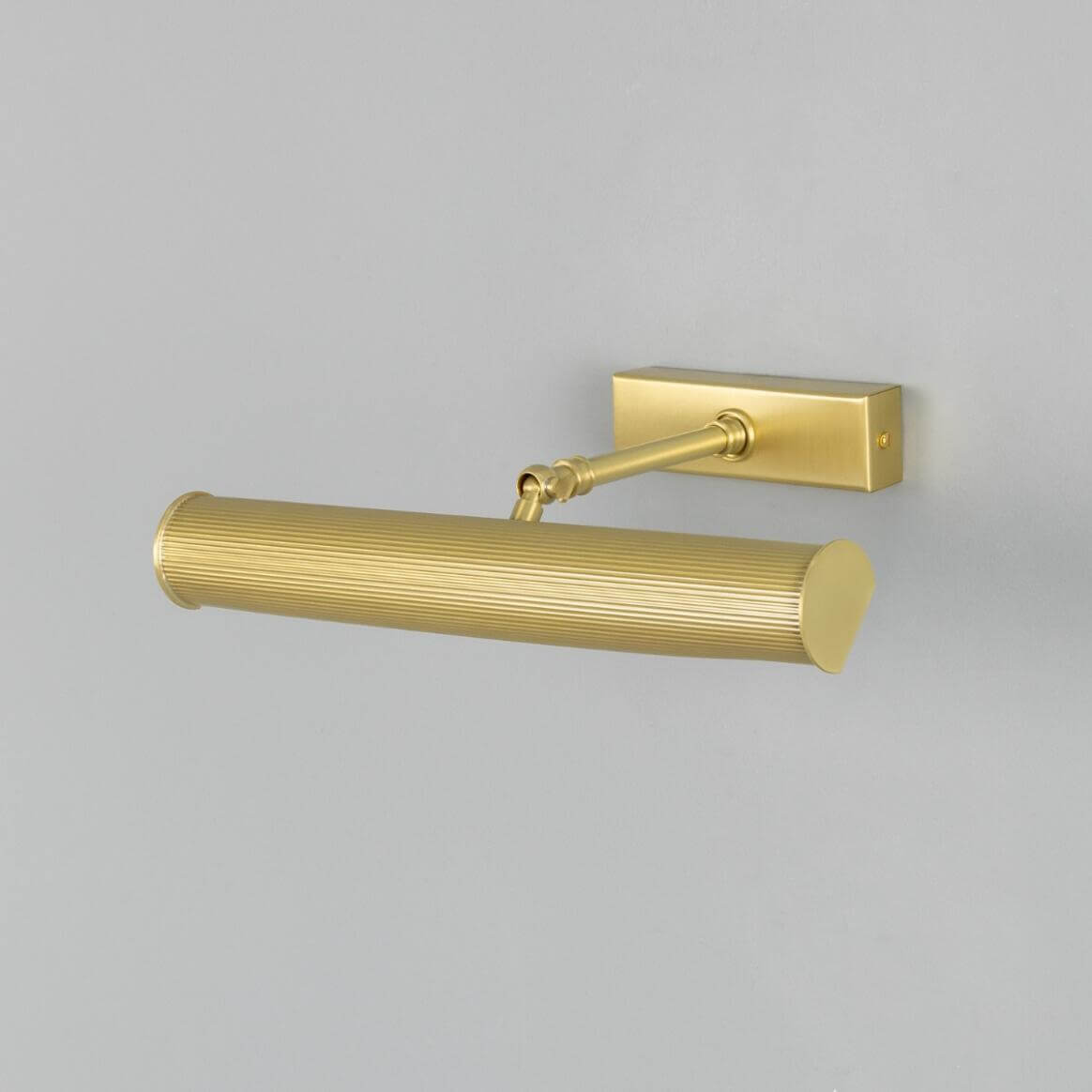 Mullan - Cambridge Adjustable Reeded Brass Picture Light 35.5cm IP20 - Satin Brass Finish