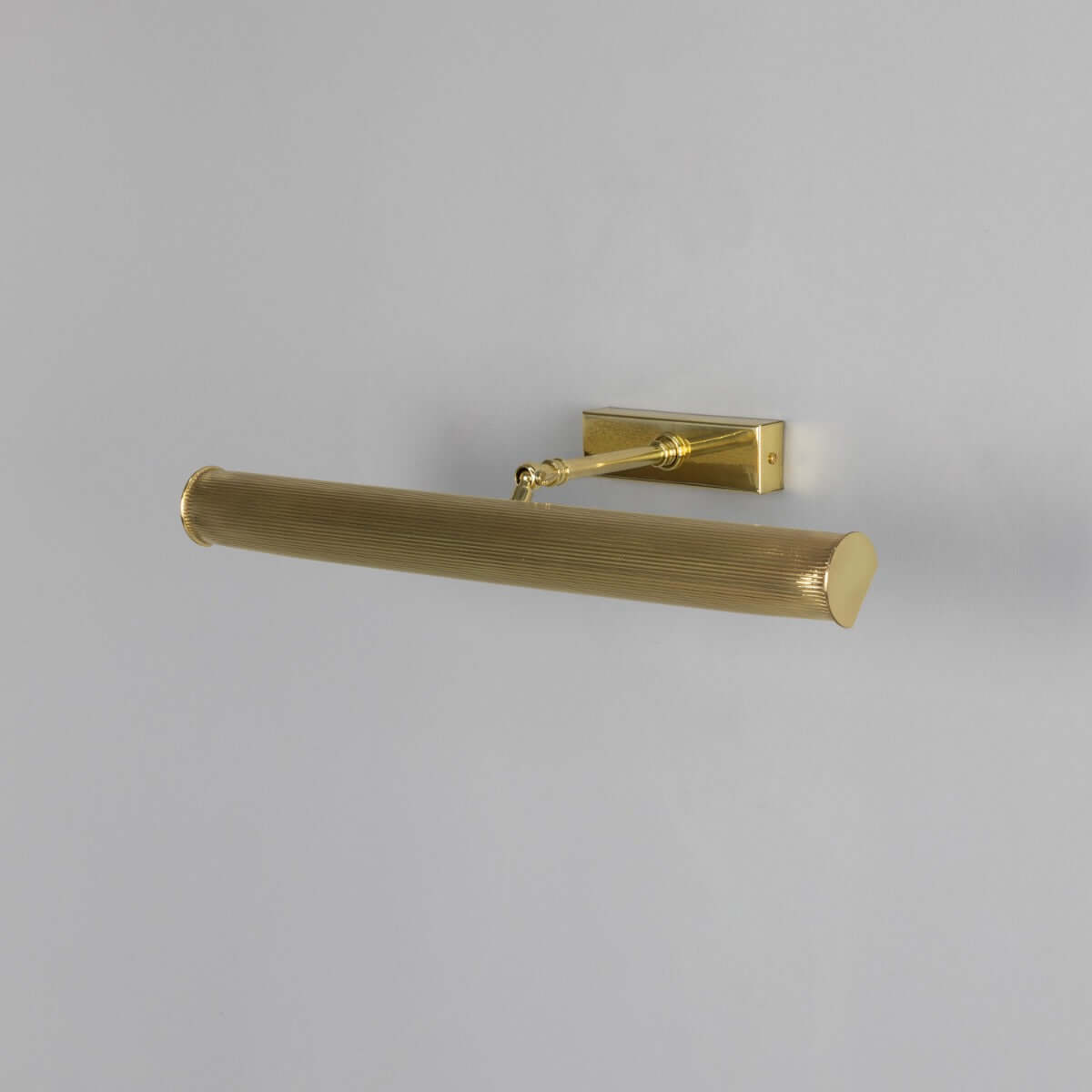 Mullan - Cambridge Adjustable Reeded Brass Picture Light 50.5cm IP20 - Polished Brass Finish
