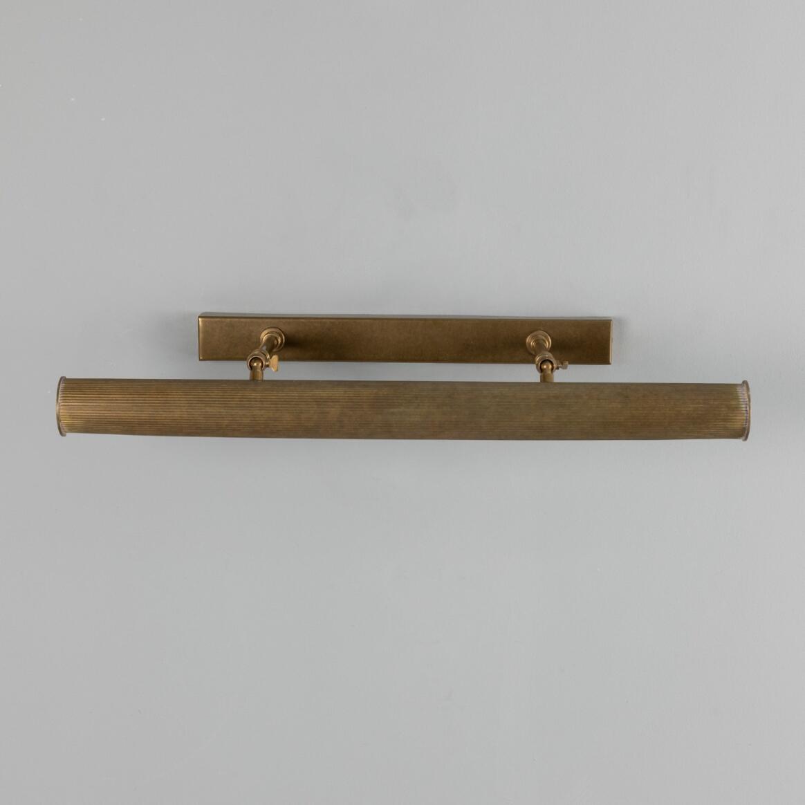 Mullan - Cambridge Adjustable Reeded Brass Picture Light 60.5cm IP20 - Antique Brass Finish