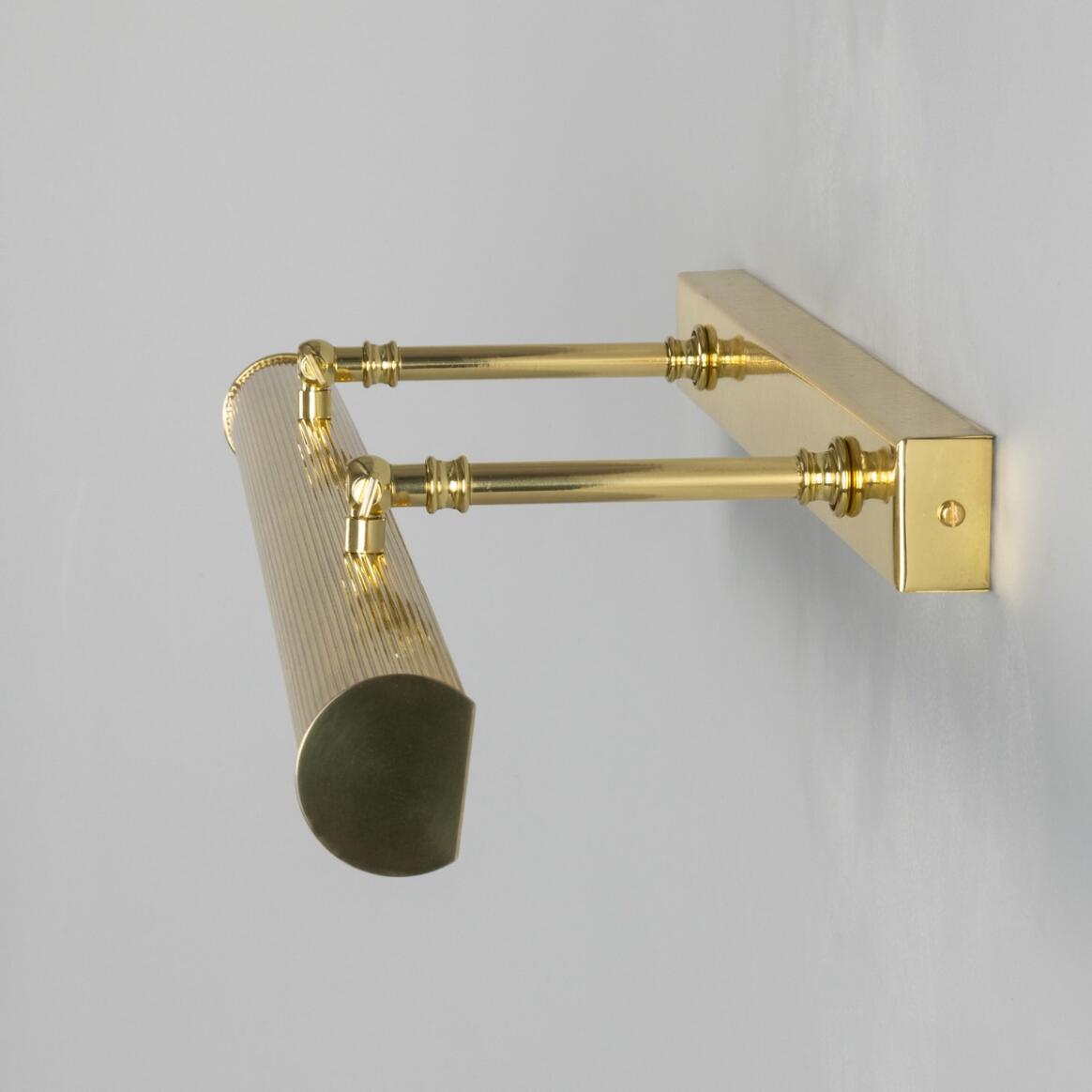 Mullan - Cambridge Adjustable Reeded Brass Picture Light 60.5cm IP20 - Polished Brass Finish