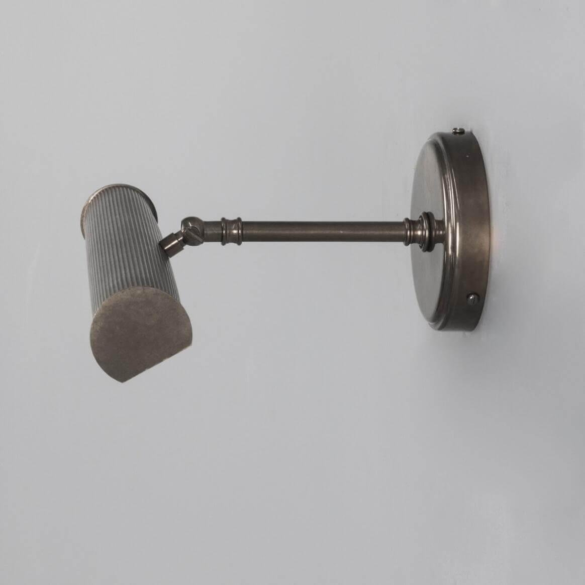 Mullan - Bilbury Adjustable Reeded Brass Picture Light 35.5cm IP20 - Antique Silver Finish