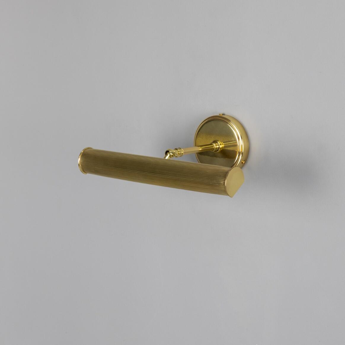 Mullan - Bilbury Adjustable Reeded Brass Picture Light 35.5cm IP20 - Polished Brass Finish