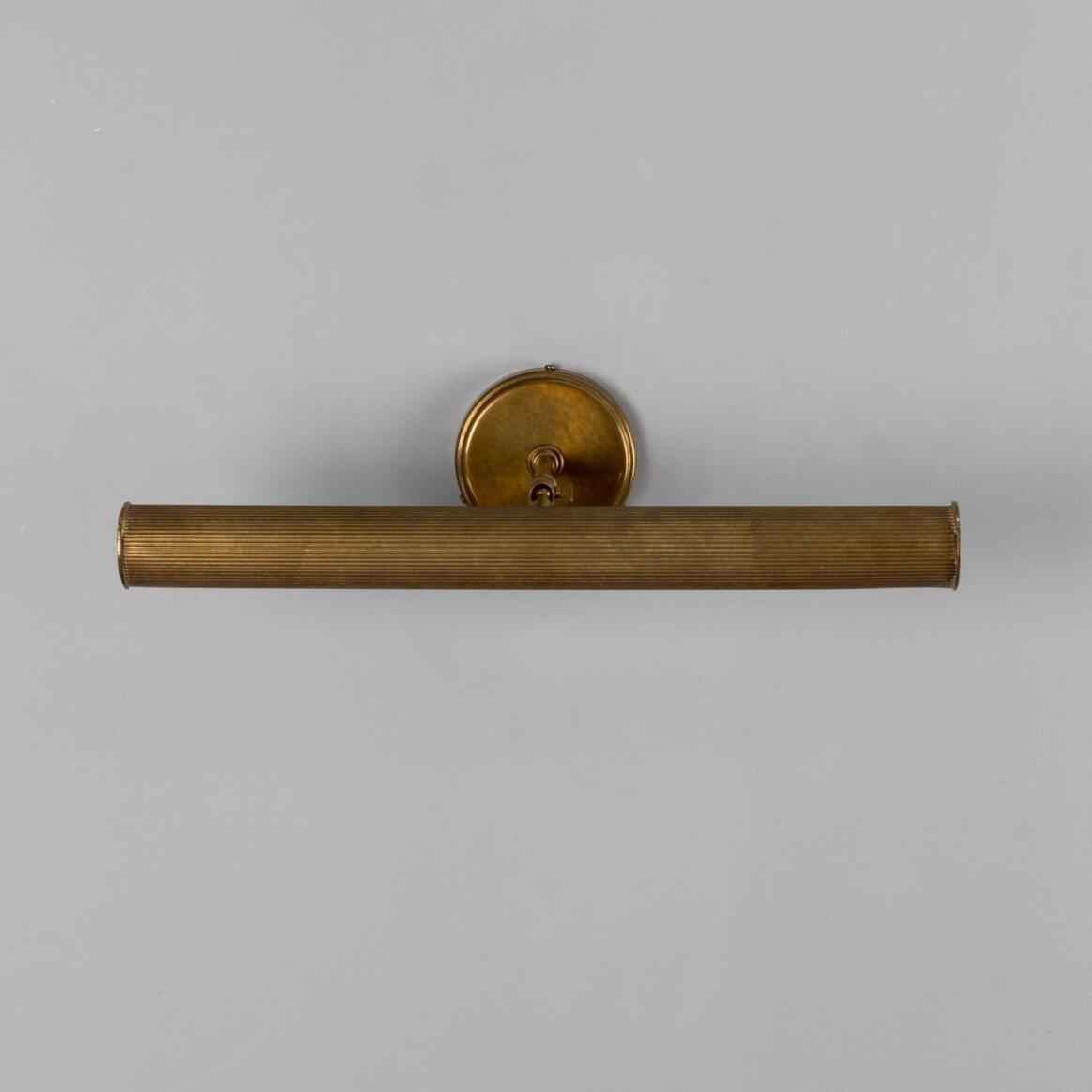 Mullan - Bilbury Adjustable Reeded Brass Picture Light 50.5cm IP20 - Antique Brass Finish