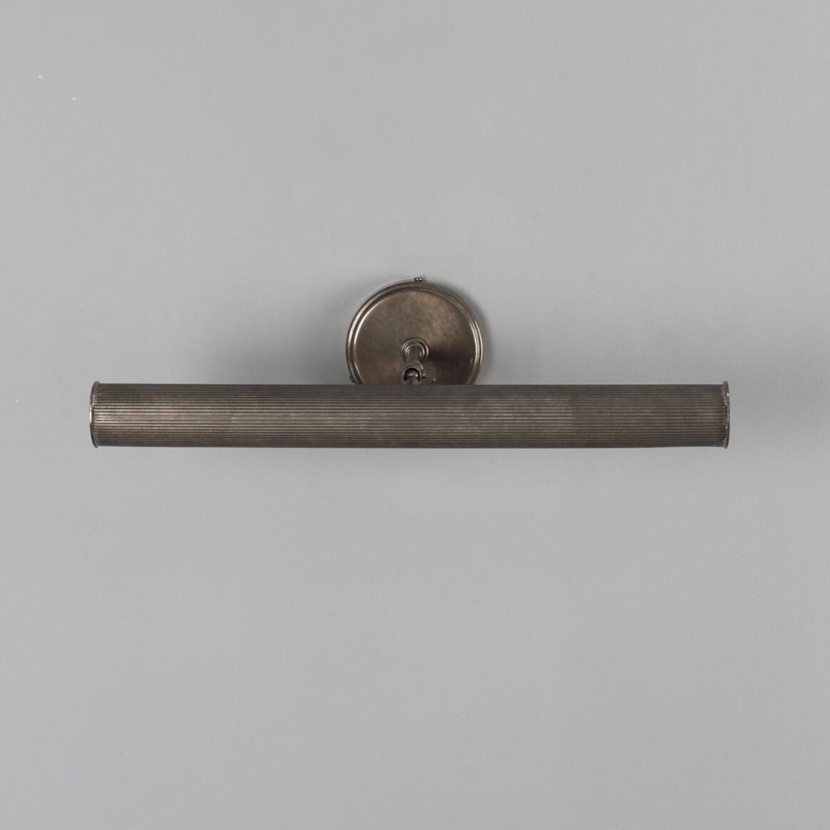 Mullan - Bilbury Adjustable Reeded Brass Picture Light 50.5cm IP20 - Antique Silver Finish