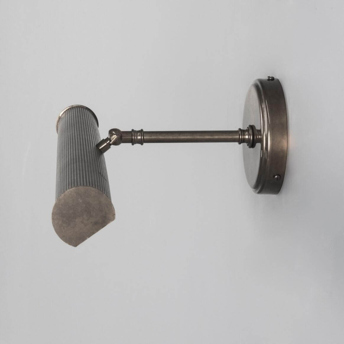 Mullan - Bilbury Adjustable Reeded Brass Picture Light 50.5cm IP20 - Antique Silver Finish
