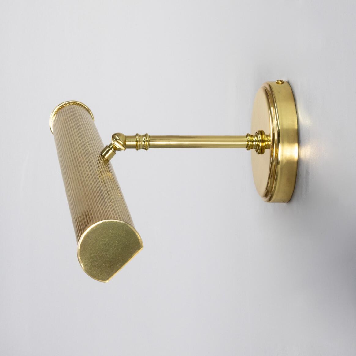 Mullan - Bilbury Adjustable Reeded Brass Picture Light 50.5cm IP20 - Polished Brass Finish