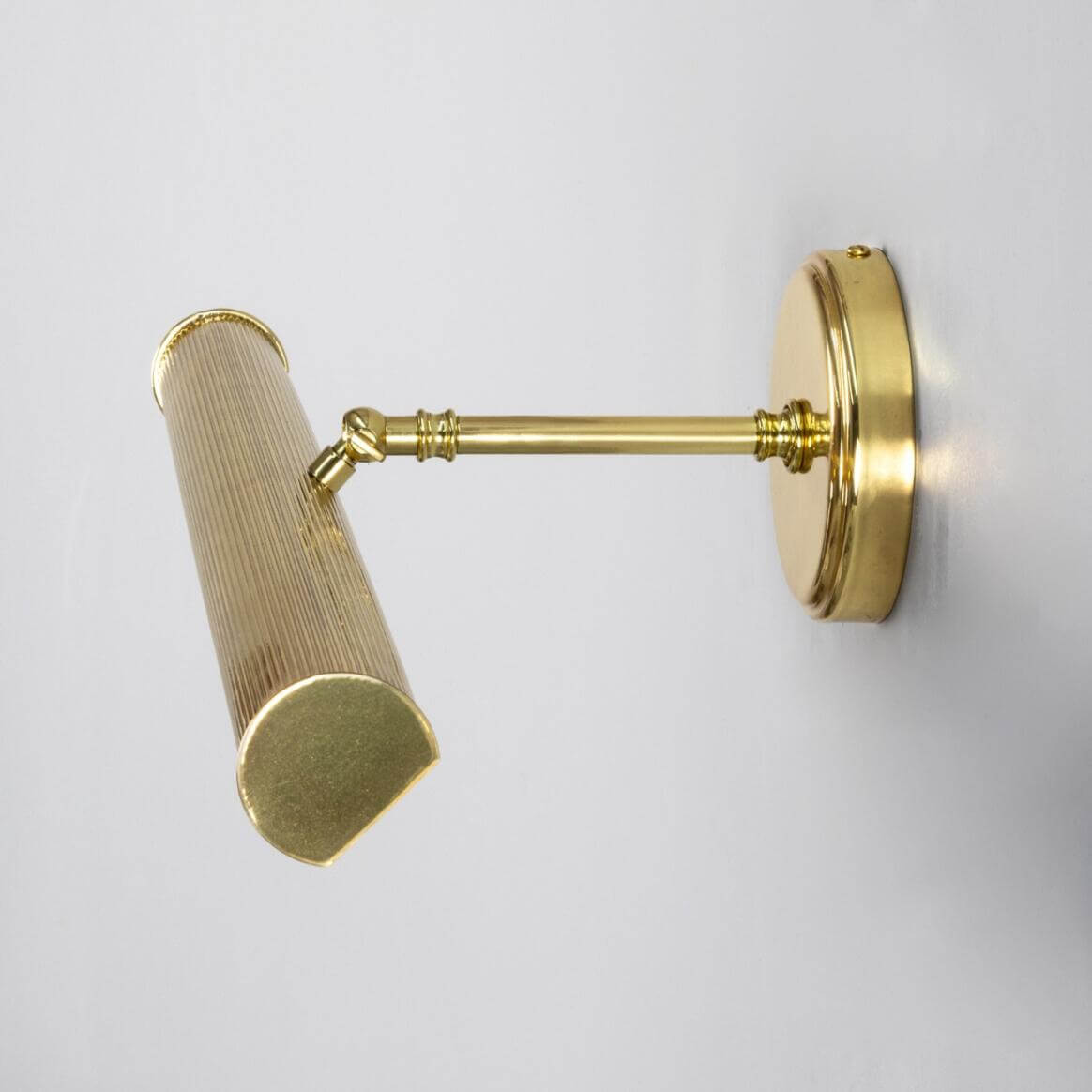 Mullan - Bilbury Adjustable Reeded Brass Picture Light 50.5cm IP20 - Polished Brass Finish