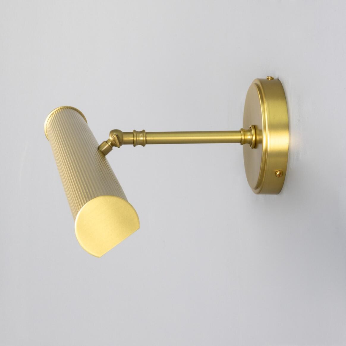 Mullan - Bilbury Adjustable Reeded Brass Picture Light 50.5cm IP20 - Satin Brass Finish