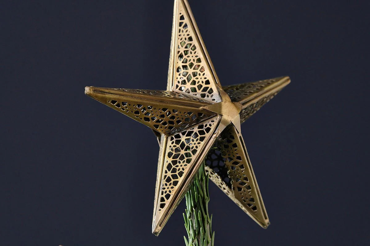Nkuku Bishakha Star Brass Tree Topper