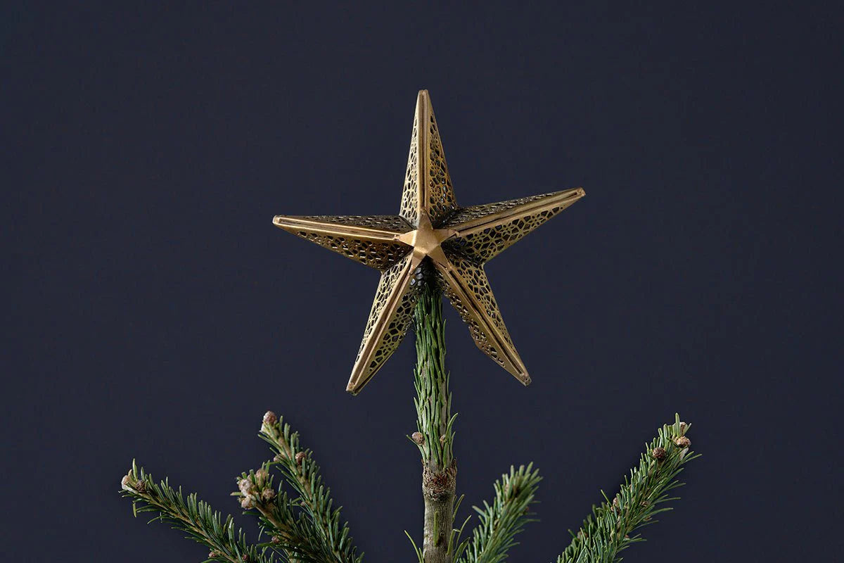 Nkuku Bishakha Star Brass Tree Topper
