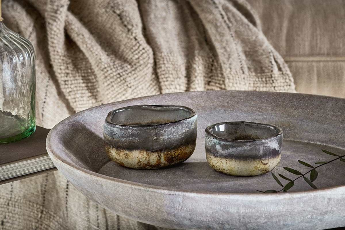 Nkuku - Janka Tealight Holders - Charcoal (Set of 2)