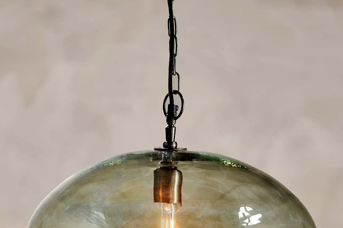 Nkuku Otoro Recycled Glass Pendant - Large Round