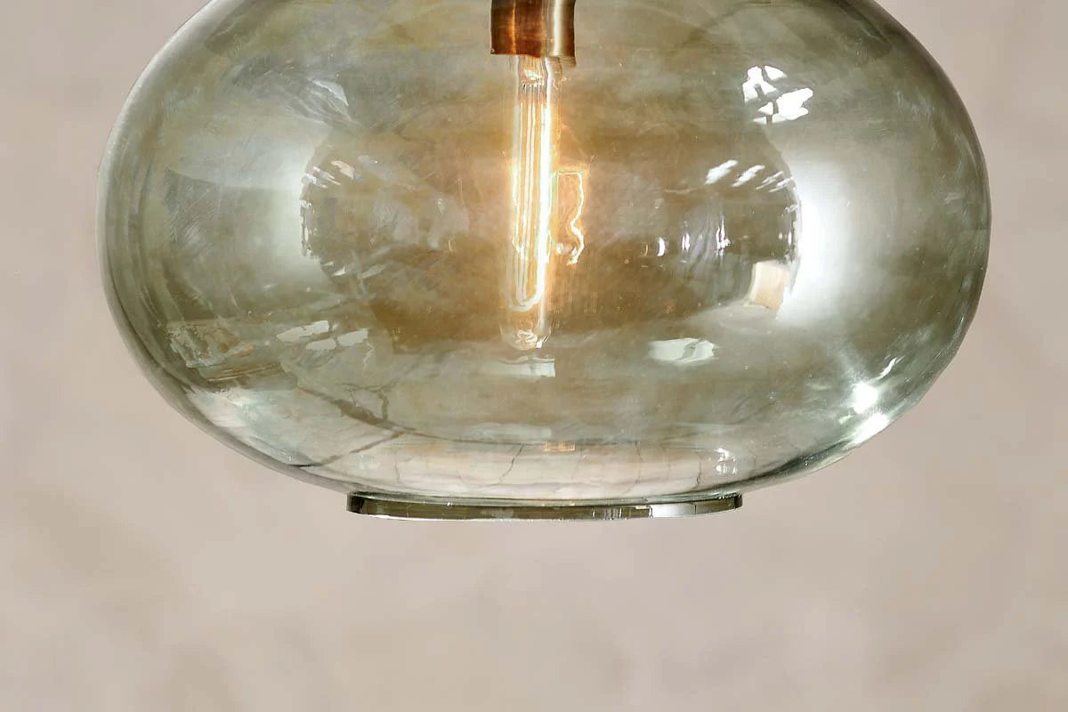 Nkuku Otoro Recycled Glass Pendant - Large Round