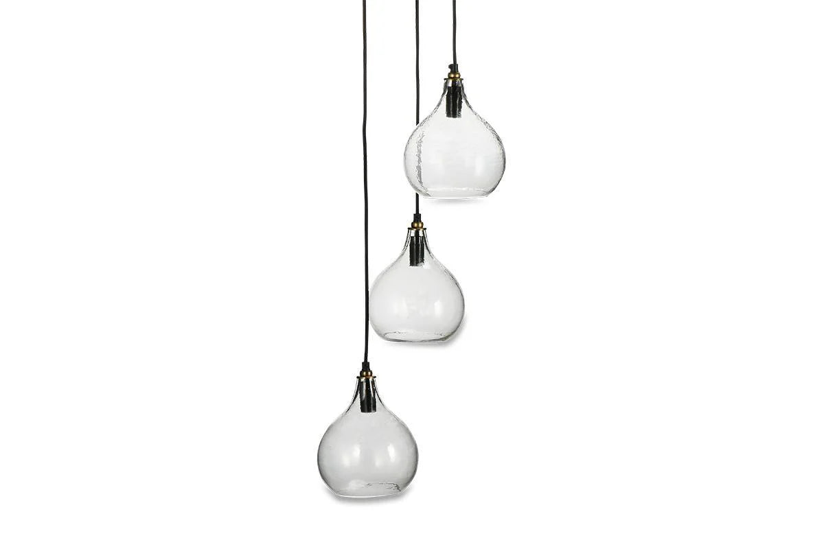 Nkuku Ziva Recycled Glass 3 Piece Cluster Pendant