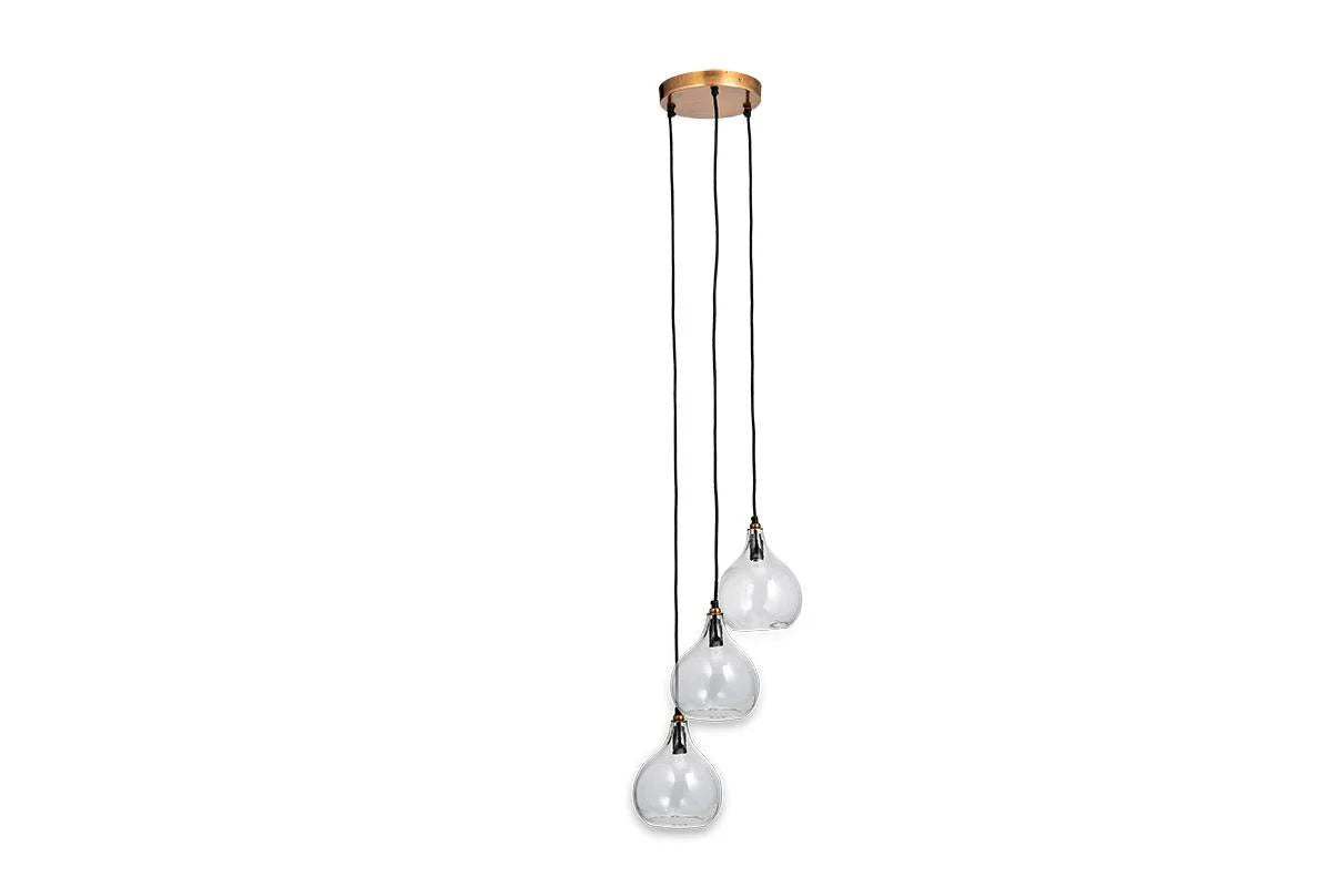 Nkuku Ziva Recycled Glass 3 Piece Cluster Pendant