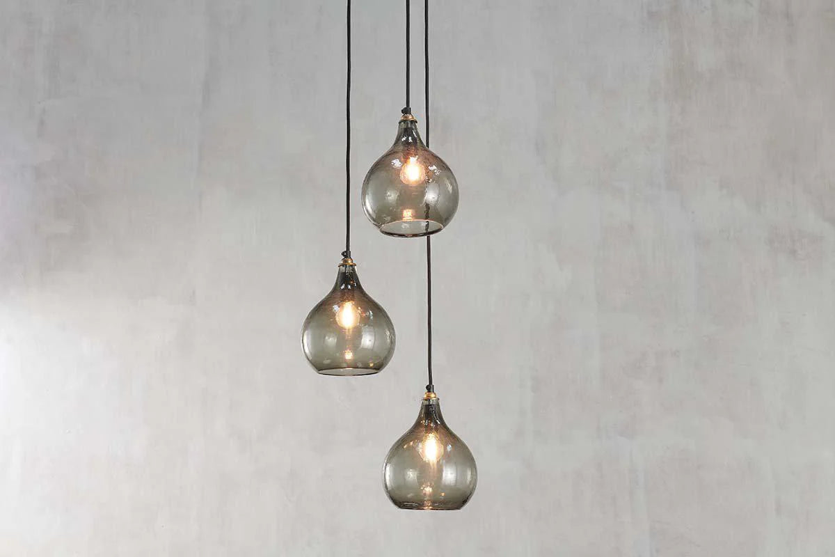 Nkuku Ziva Recycled Glass 3 Piece Cluster Pendant