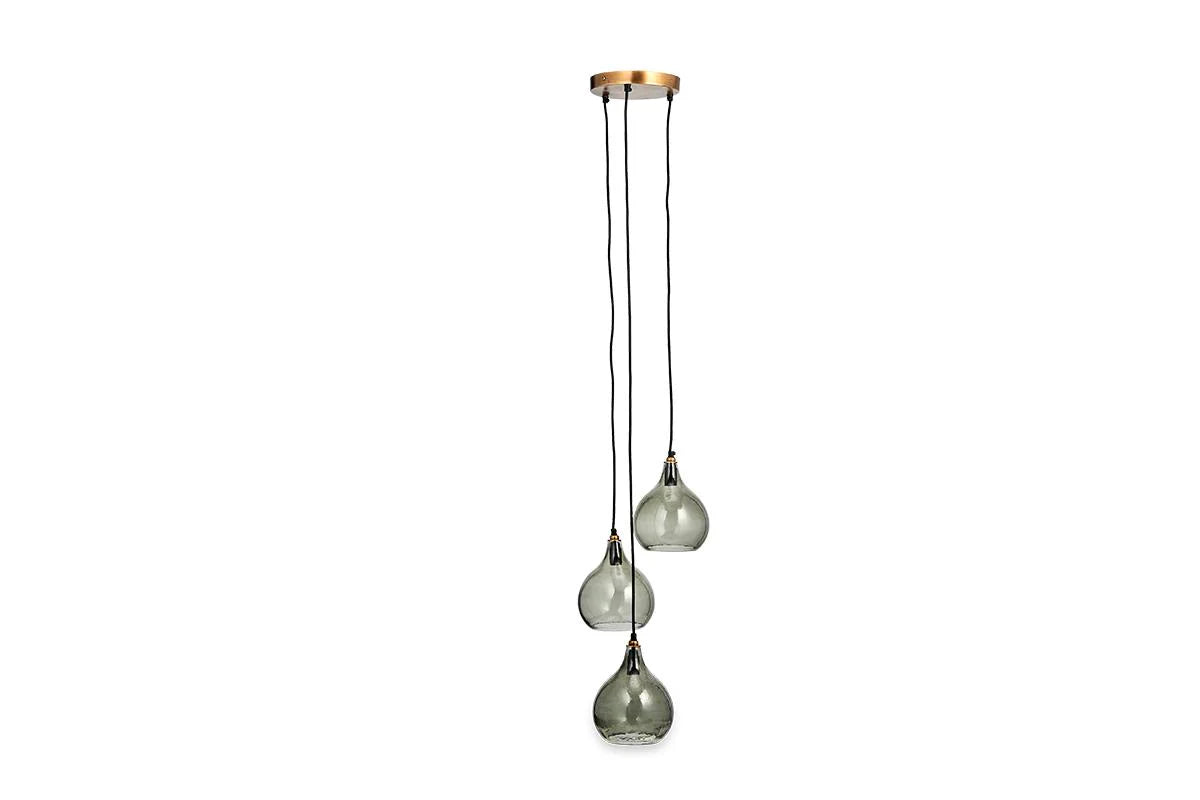 Nkuku Ziva Recycled Glass 3 Piece Cluster Pendant