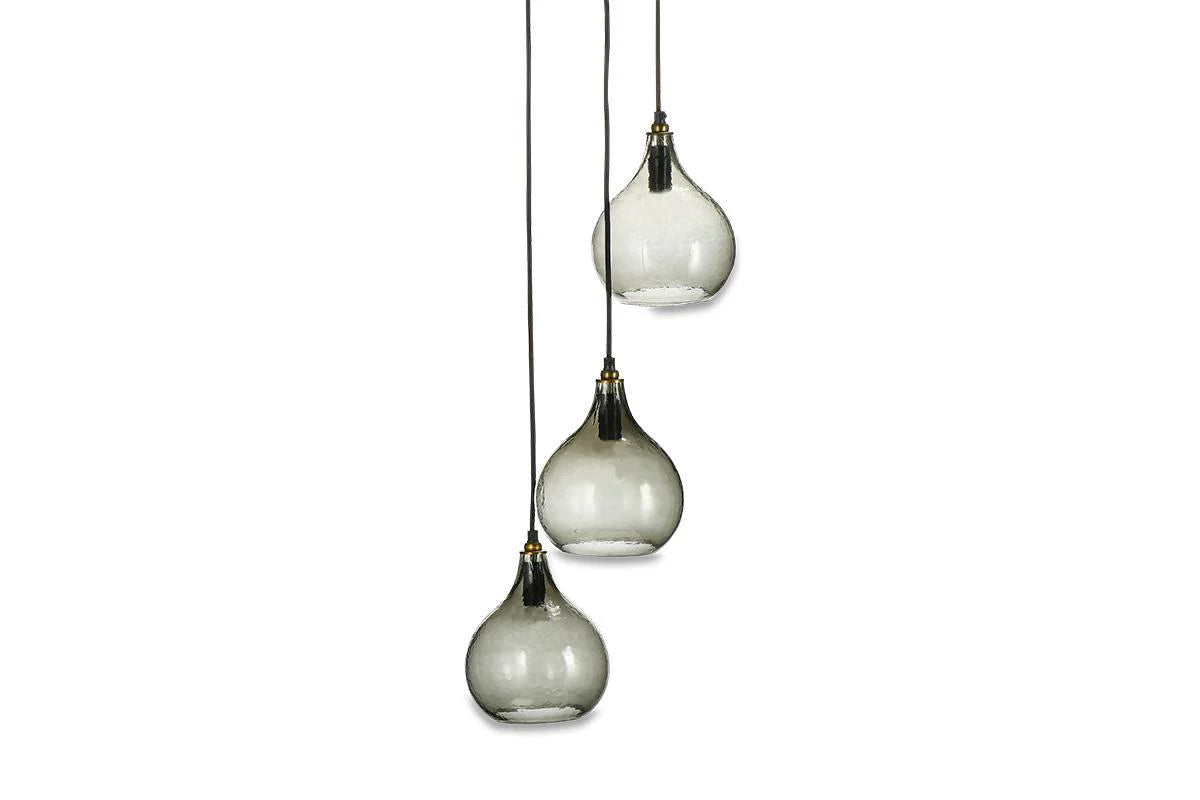 Nkuku Ziva Recycled Glass 3 Piece Cluster Pendant