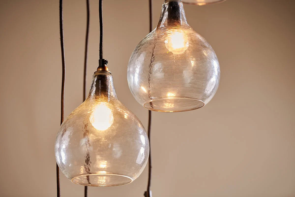 Nkuku Ziva Statement Recycled Glass 6 Piece Cluster Pendant