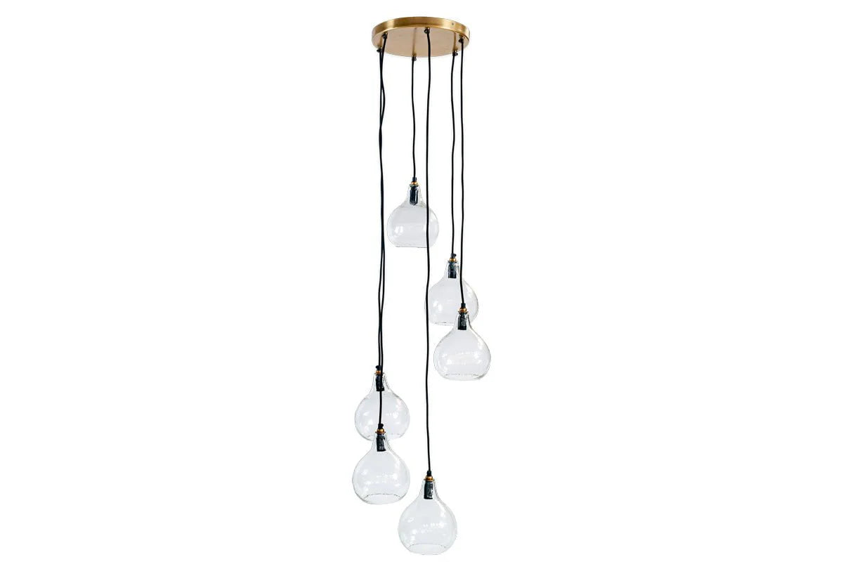 Nkuku Ziva Statement Recycled Glass 6 Piece Cluster Pendant