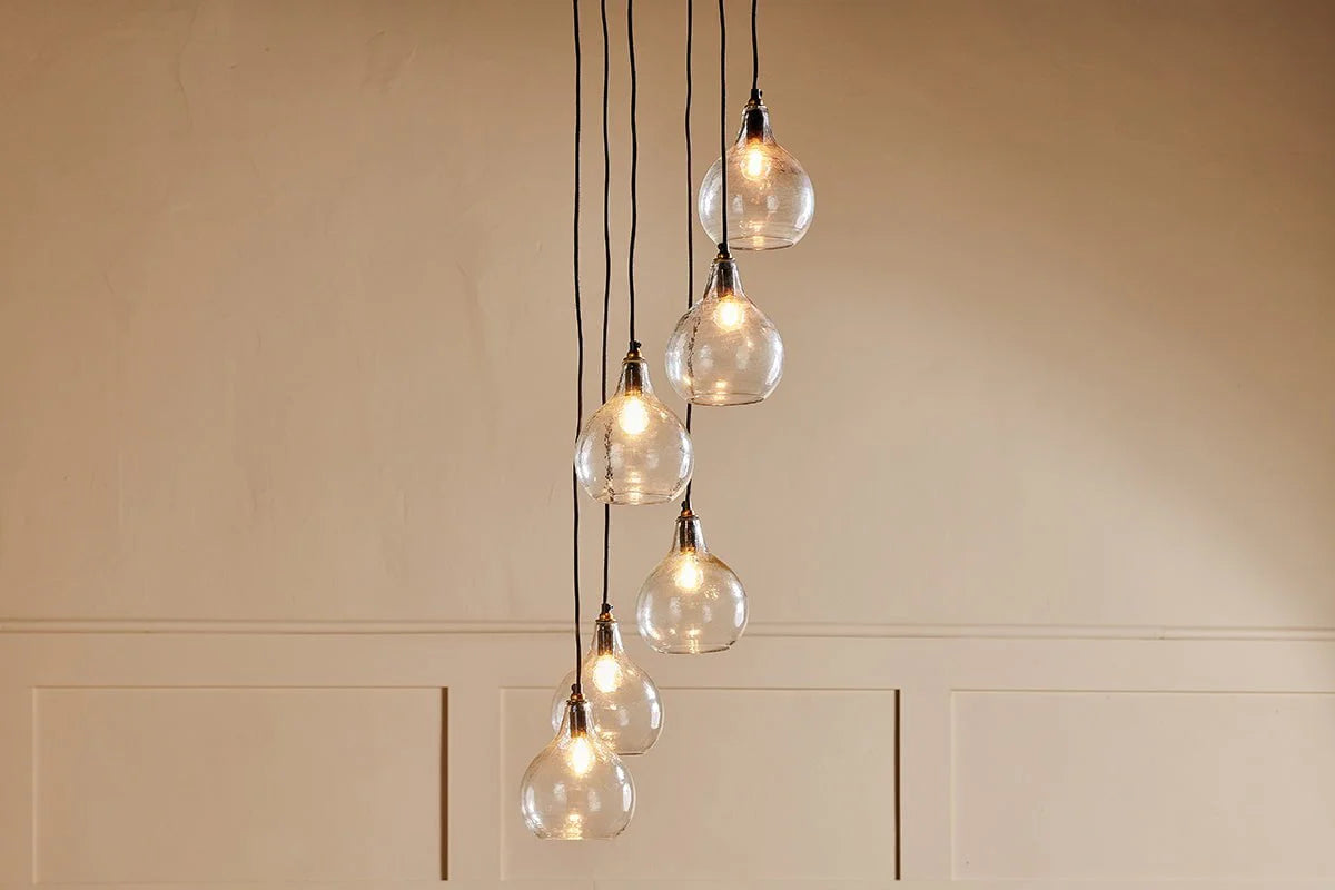 Nkuku Ziva Statement Recycled Glass 6 Piece Cluster Pendant