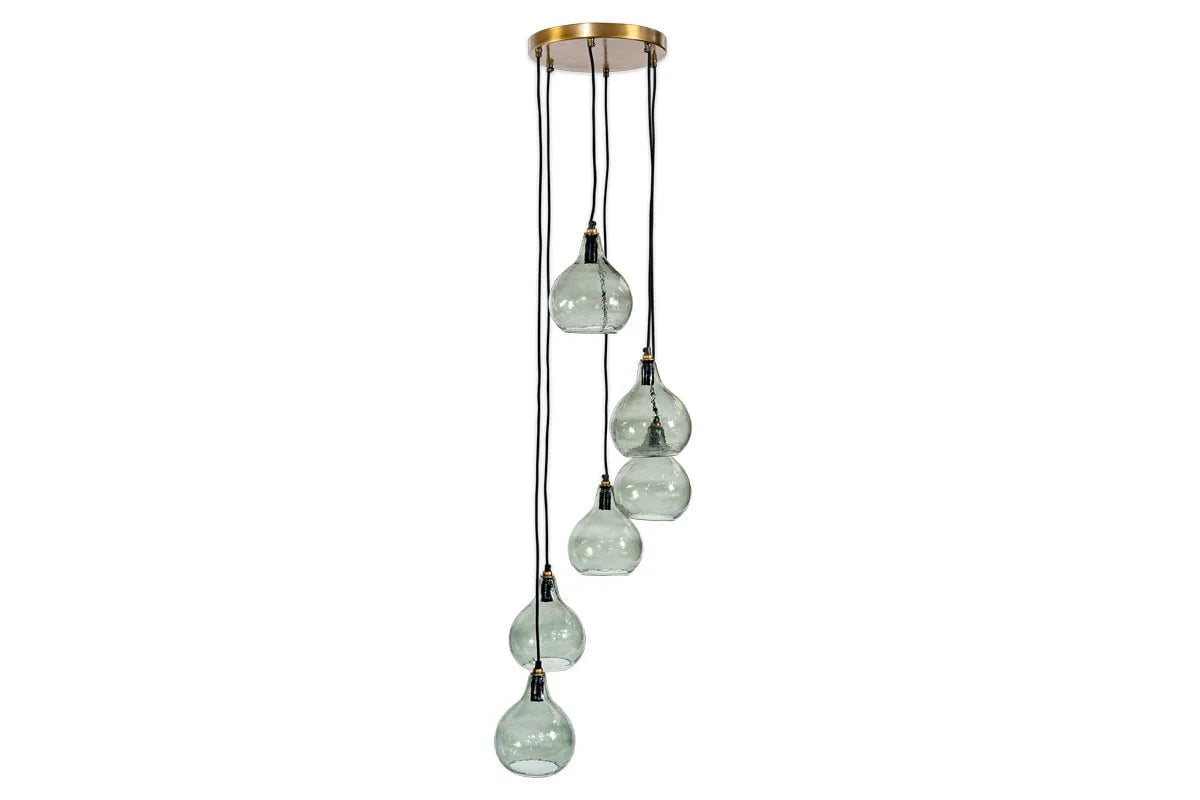 Nkuku Ziva Statement Recycled Glass 6 Piece Cluster Pendant