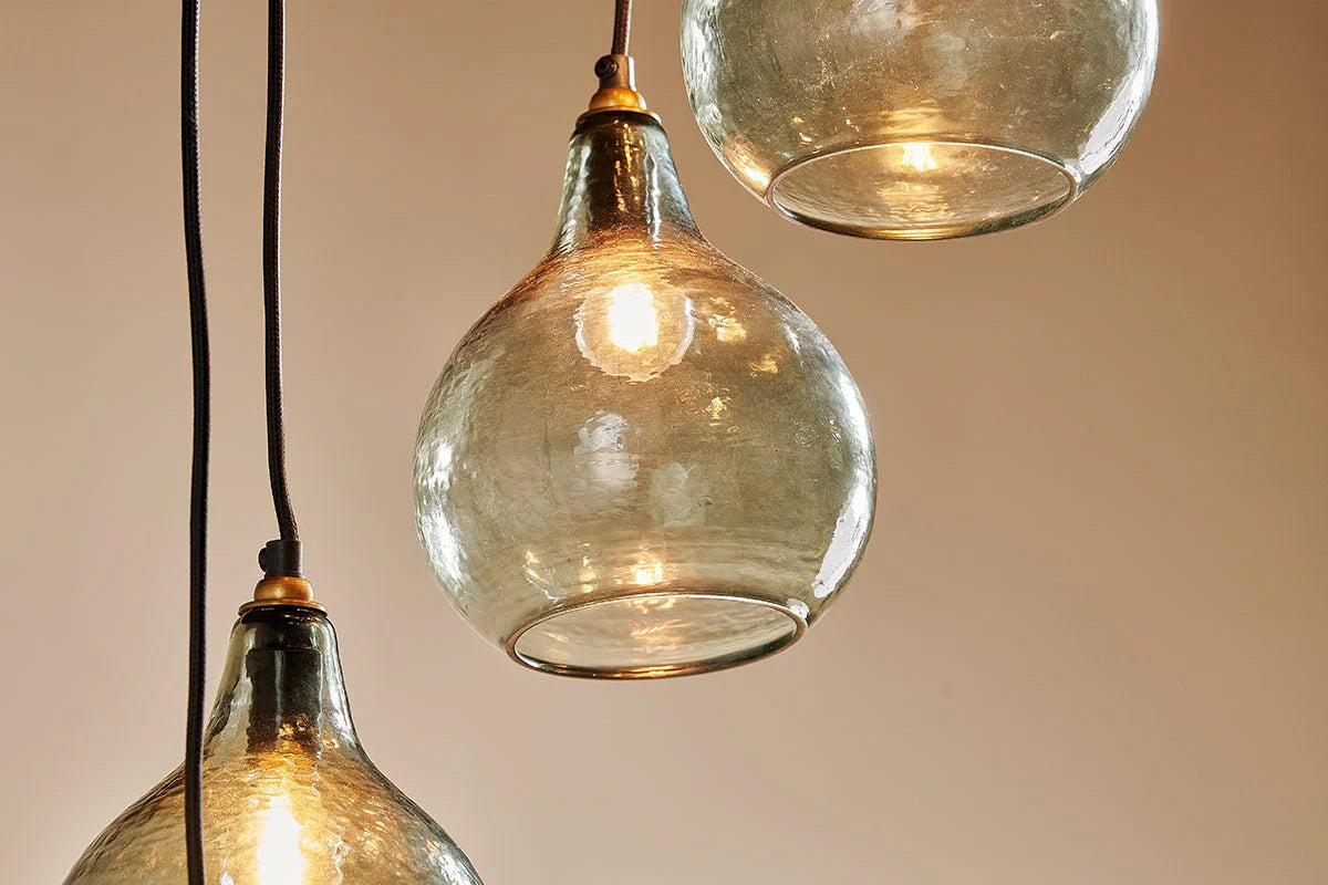 Nkuku Ziva Statement Recycled Glass 6 Piece Cluster Pendant
