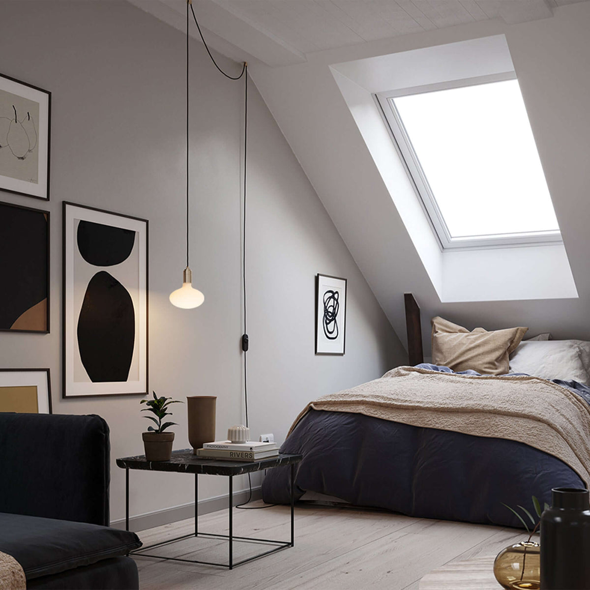 Tala Oval Dim-to-Warm Plug-In Pendant in Graphite