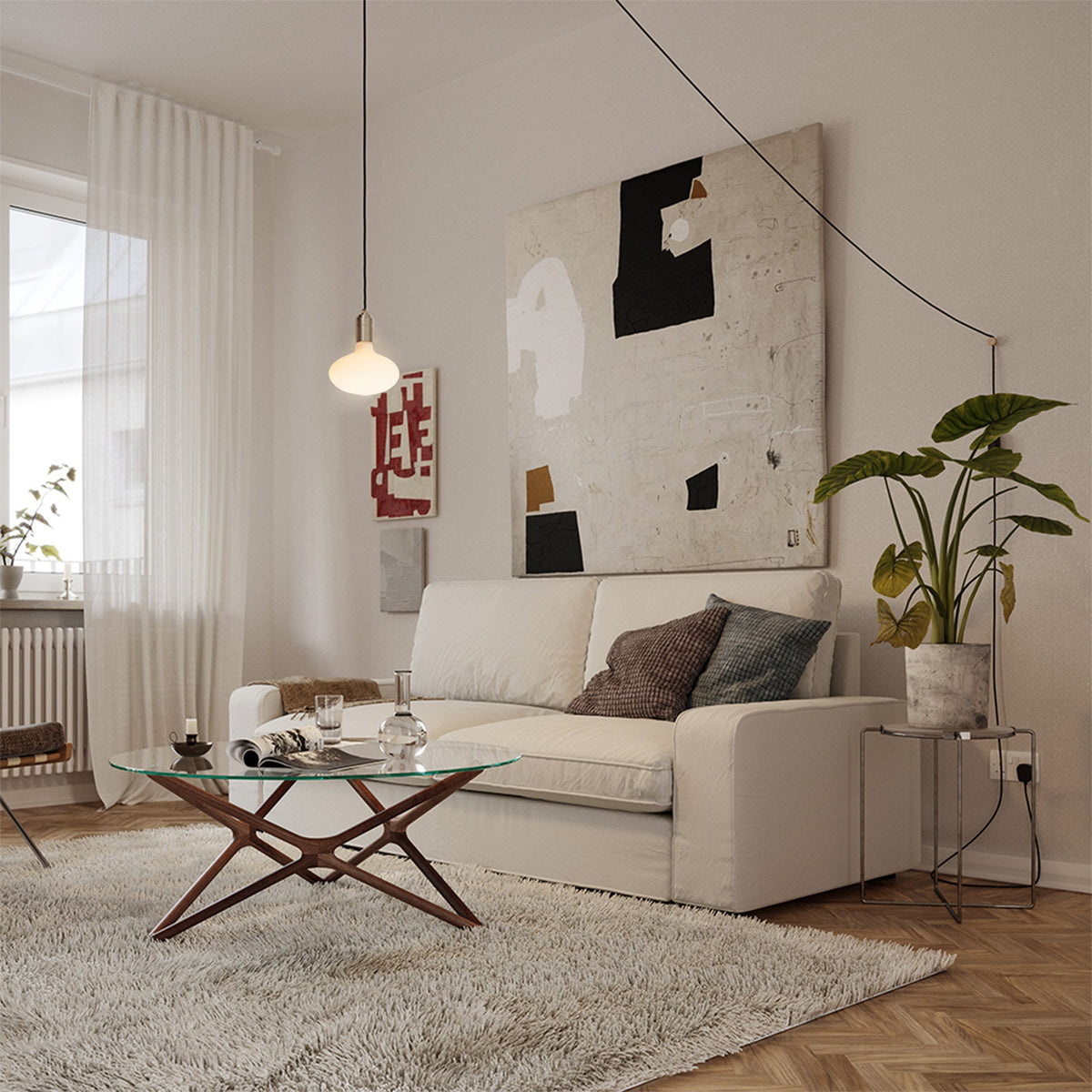 Tala Oval Dim-to-Warm Plug-In Pendant in Brass