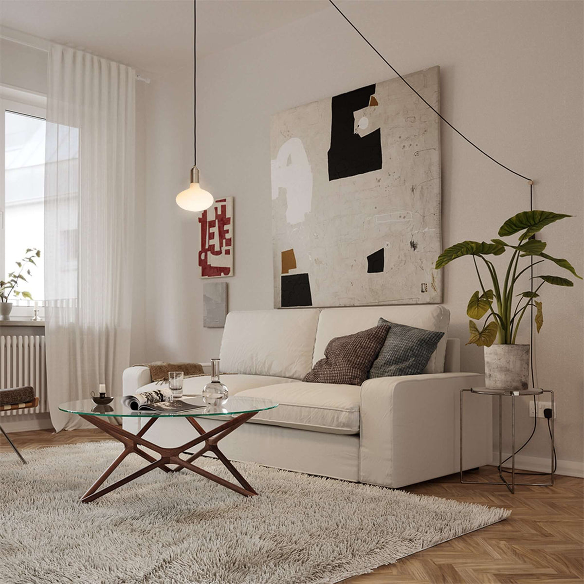 Tala Oval Dim-to-Warm Plug-In Pendant in Graphite