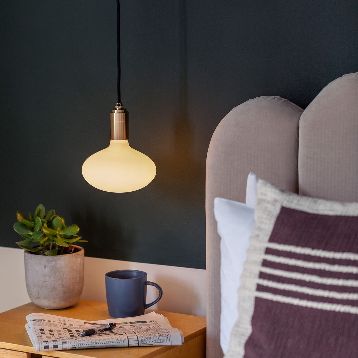 Tala Oval Dim-to-Warm Plug-In Pendant in Brass
