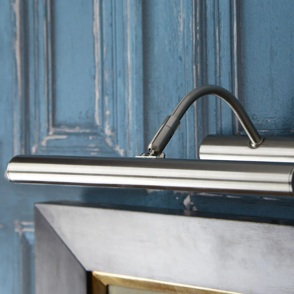 Pooky Smaller Turner Picture Wall Light in brushed chrome finish