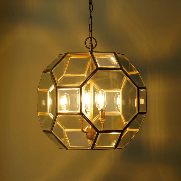 Pooky - Ballina Pendant Light - Brass And Bevelled Glass