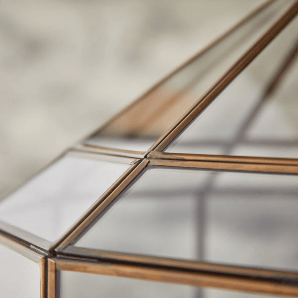 Pooky - Dibble Diamond Shaped Pendant Light - Brass And Glass