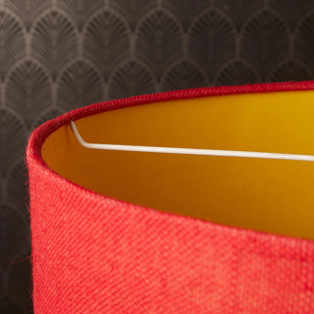 Pooky Larger Jute Pendant in Red with baffle