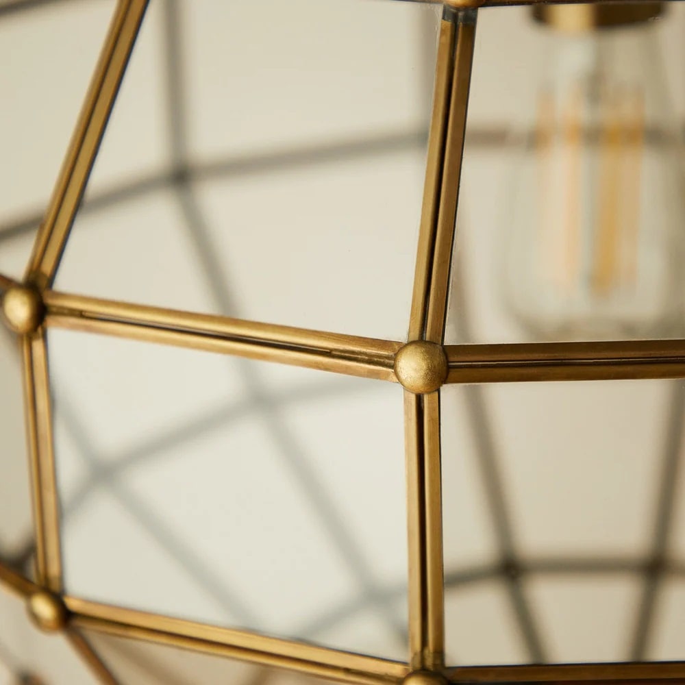 Pooky Killala pendant light in brass and glass