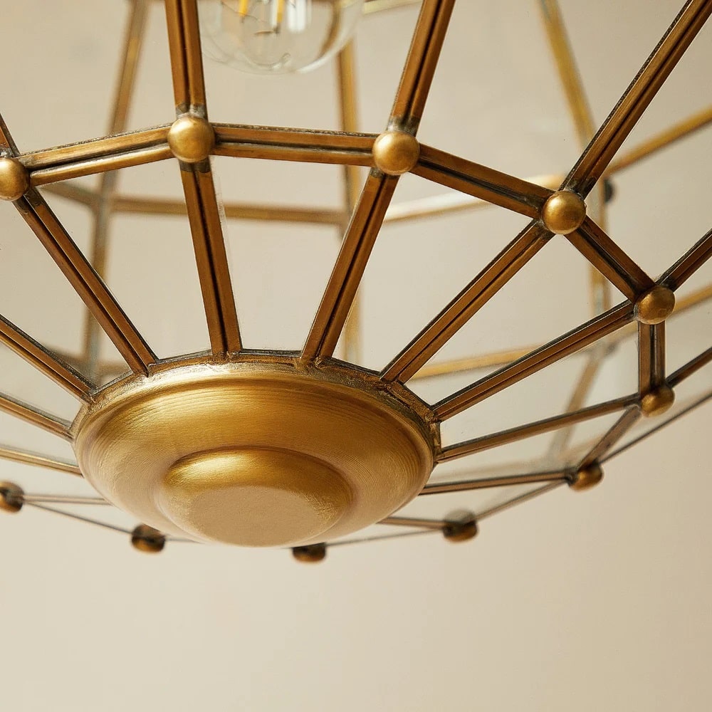 Pooky Killala pendant light in brass and glass