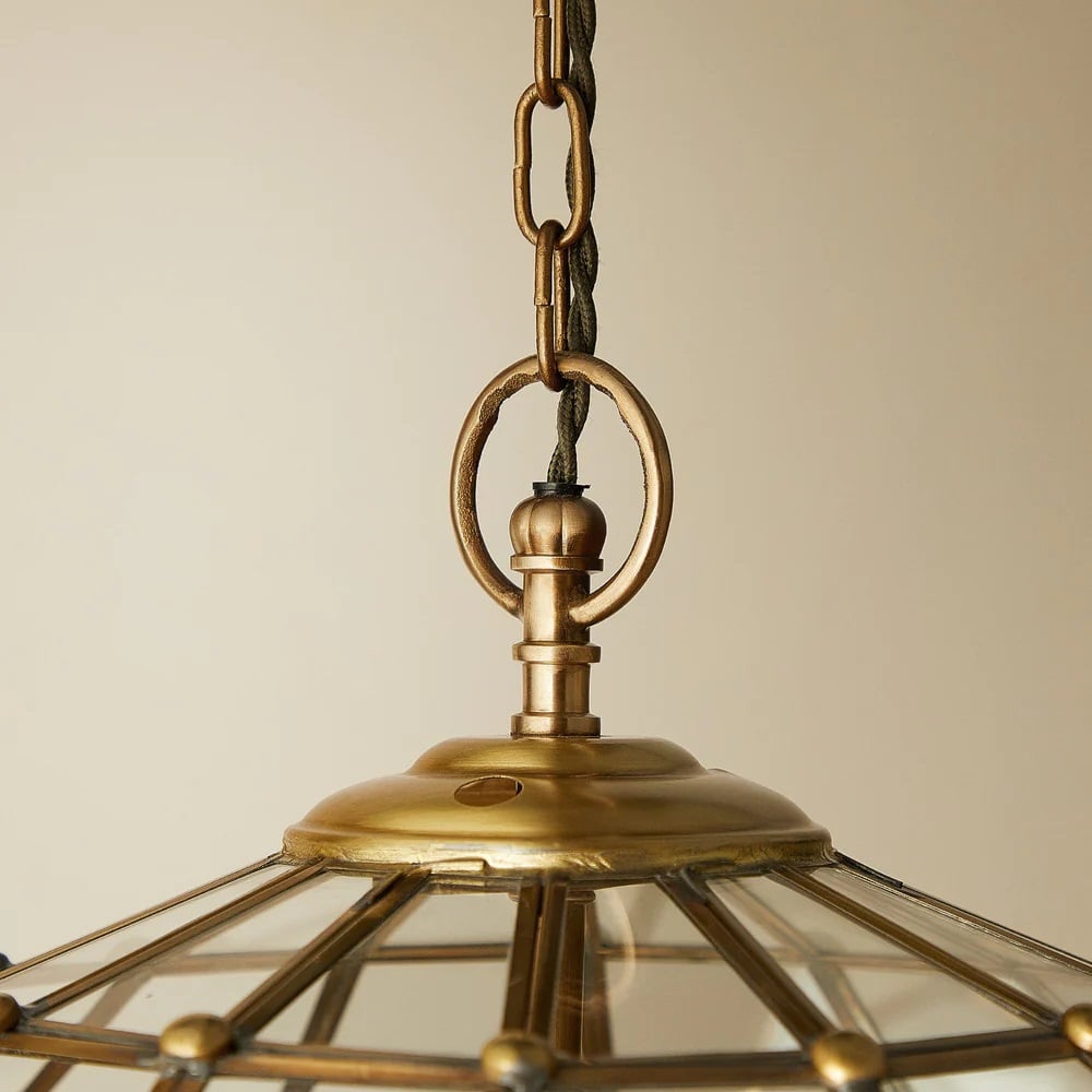 Pooky Killala pendant light in brass and glass