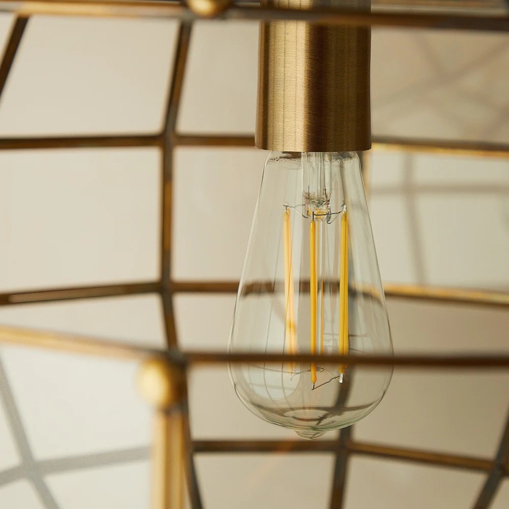 Pooky Killala pendant light in brass and glass