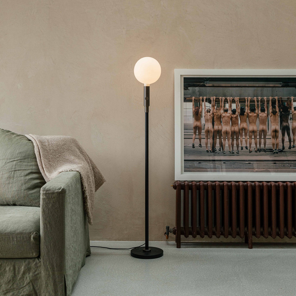 Tala Poise Adjustable Floor Lamp in Graphite + Sphere V