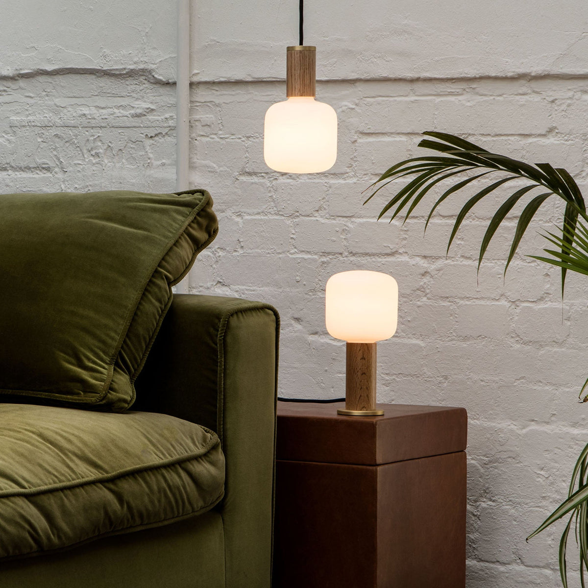 Tala Knuckle Table Lamp in Oak + Oblo