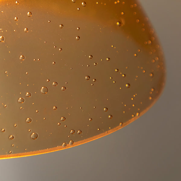 Pooky - Hazelette Pendant Light Shade - Amber Bubble Glass