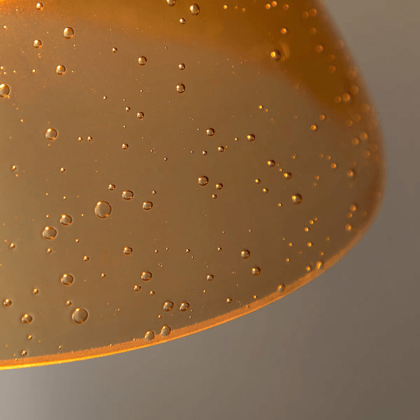 Pooky - Hazelette Pendant Light Shade - Amber Bubble Glass
