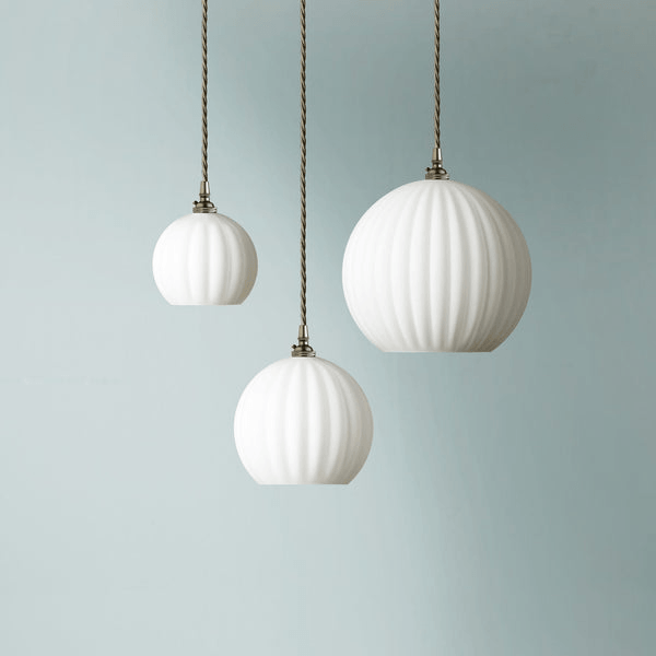 Pooky - Pumpkin Pendant Light Glass Shade - Regular - Opaline Glass